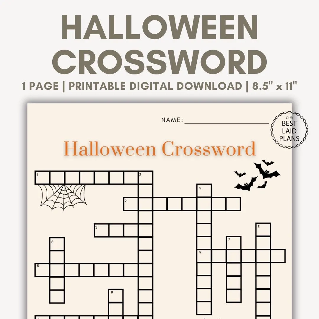 Crossword Haloween Puzzles Printable 2nd Grade Crossword Haloween Puzzles Printable 2nd Grade