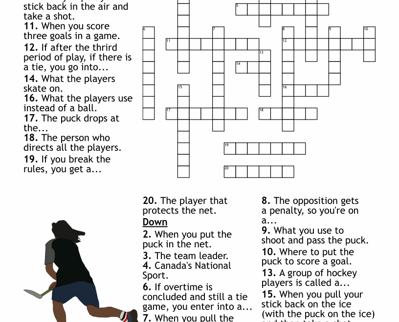 Hockey Crossword WordMint
