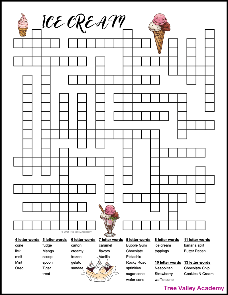 Fill In Crossword Printable