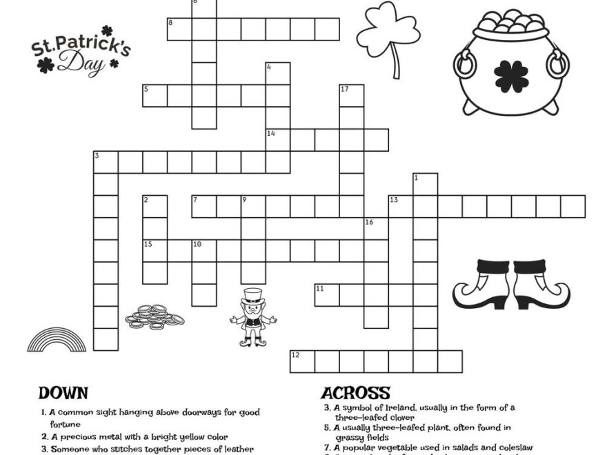 Irish Crossword Puzzle Beeloo Printable Crafts And Activities For Kids