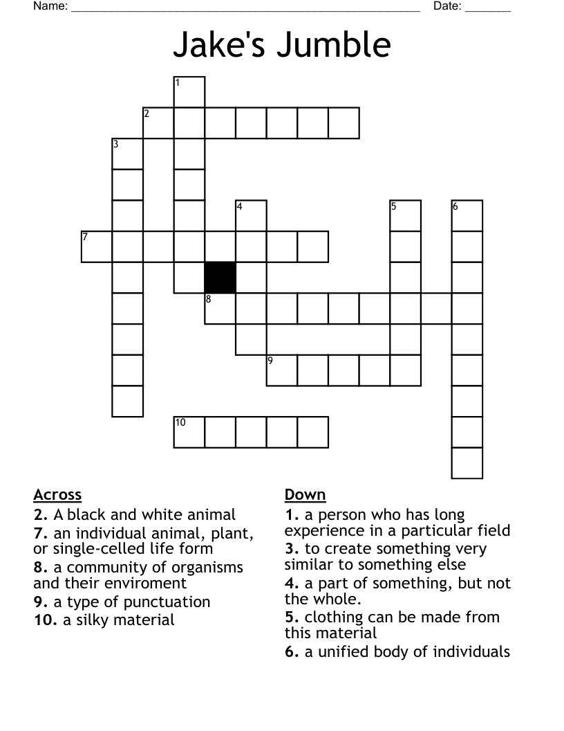Printable Jumble Crossword Puzzles