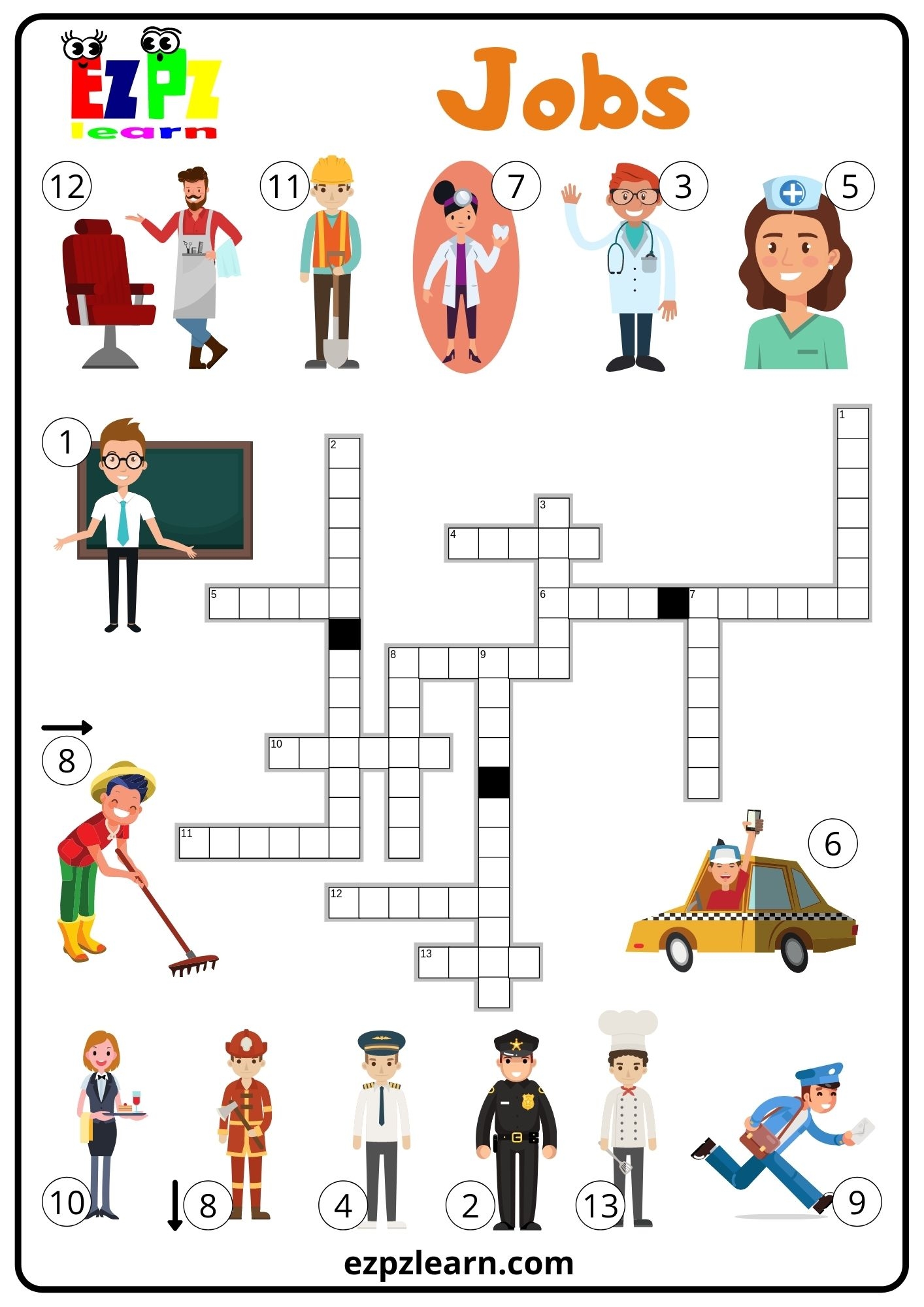 Jobs Crossword Part 1 Ezpzlearn Jobs Crossword Part 1 Ezpzlearn