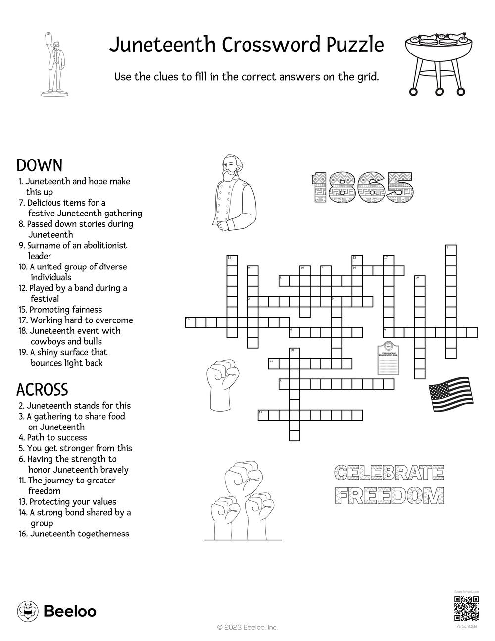 Juneteenth Crossword Puzzle Beeloo Printable Crafts And Activities For Kids Juneteenth Crossword Puzzle Beeloo Printable Crafts And Activities For Kids