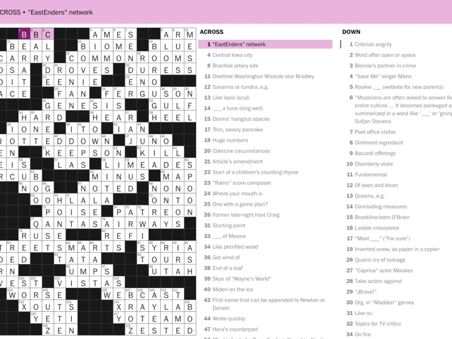 Just More Praise For Evan Birnholz R crossword
