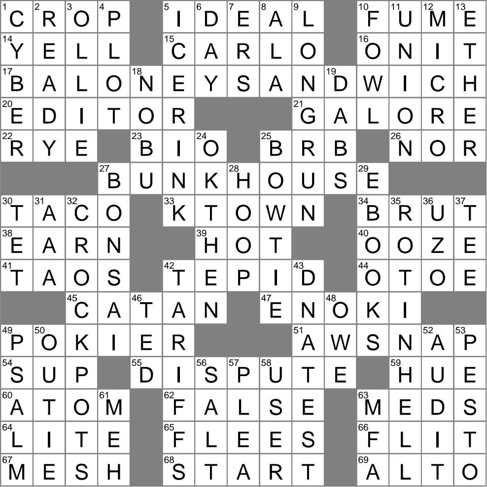 LA Times Crossword 1 Apr 25 Tuesday LAXCrossword