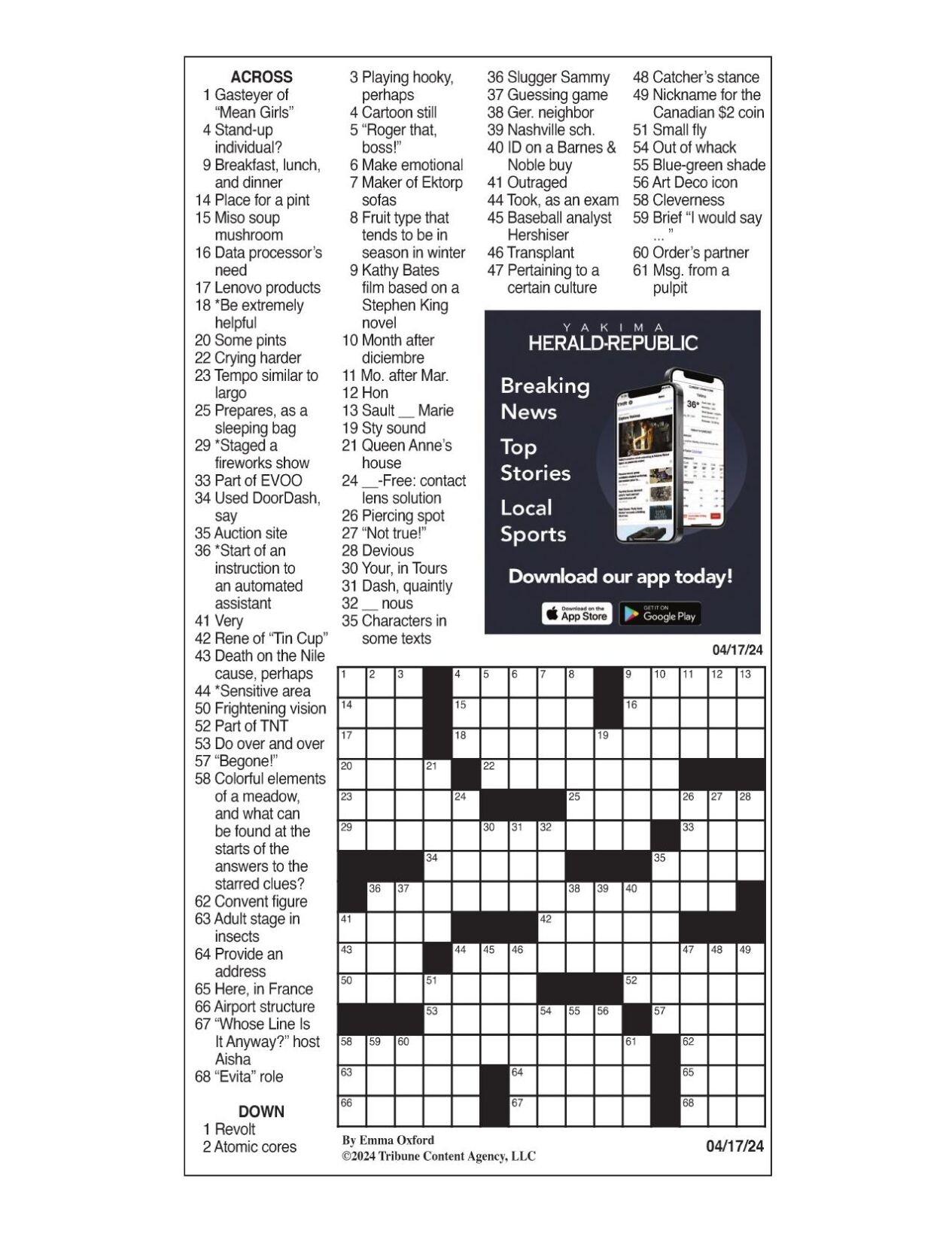Free Printable Crosswords La Times April 2025