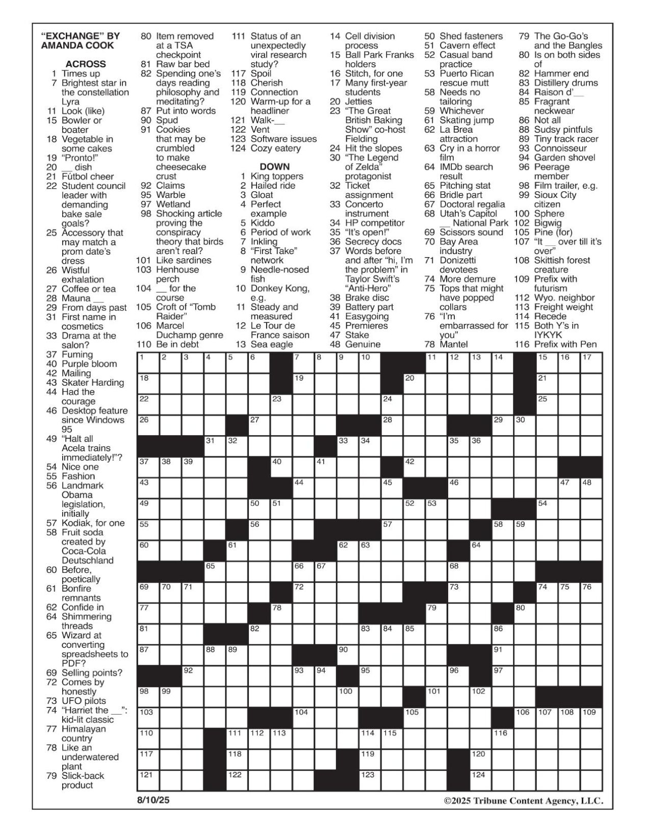LA Times Crossword Aug 10 2025 Crosswords Yakimaherald LA Times Crossword Aug 10 2025 Crosswords Yakimaherald