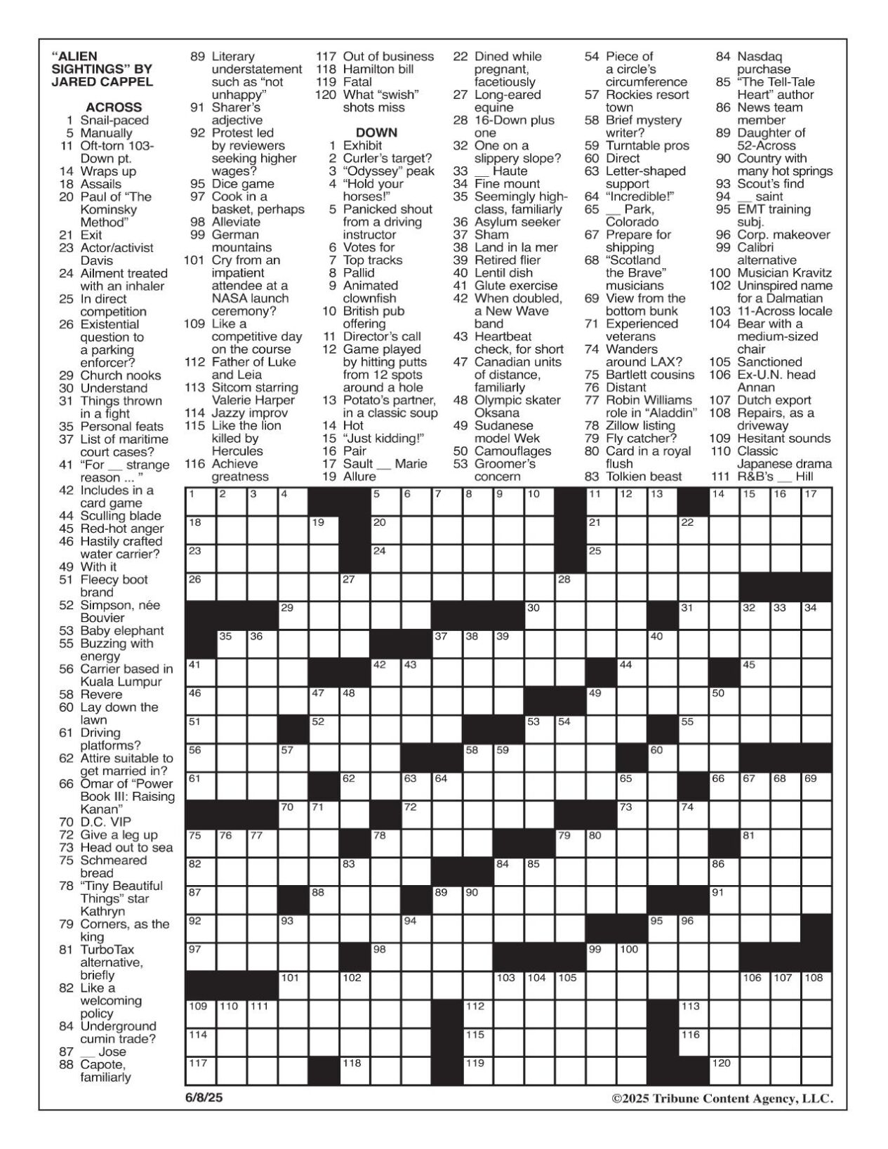 LA Times Crossword June 8 2025 Crosswords Yakimaherald