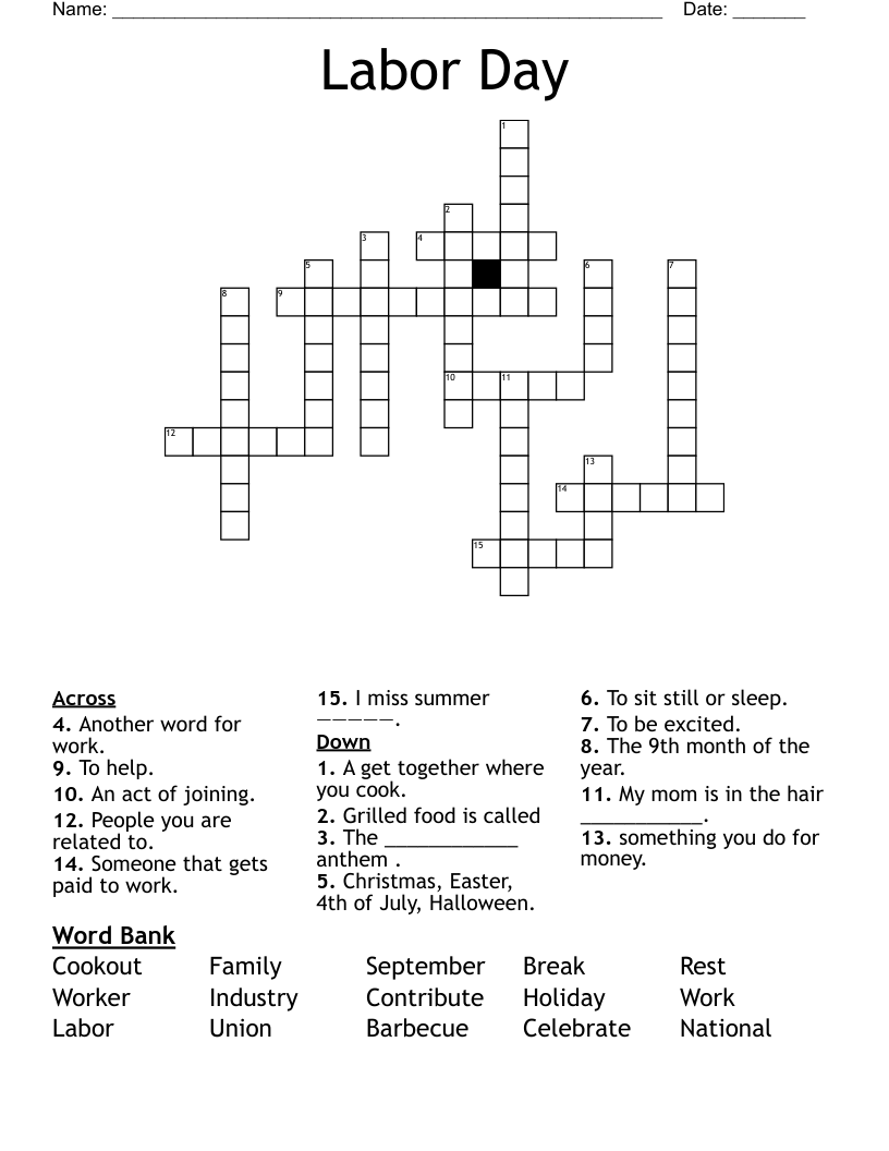 Crossword Of The Day Printable