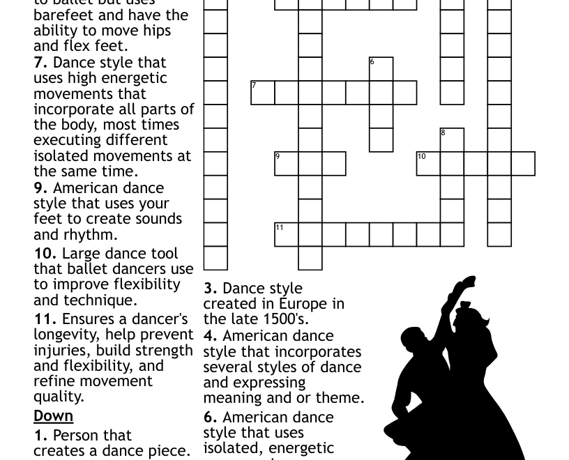Let s Dance Crossword WordMint