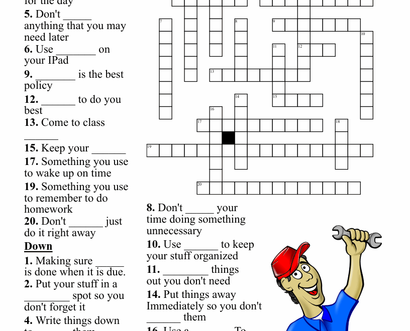 Life Skills Crossword Puzzle WordMint