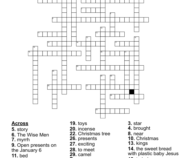 Los Reyes Magos Crossword WordMint