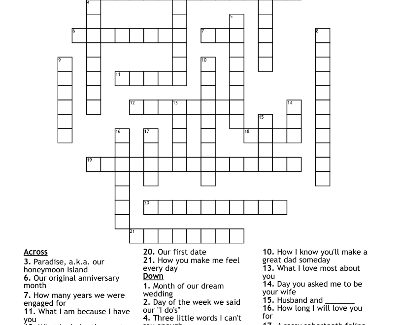 Love Crossword WordMint