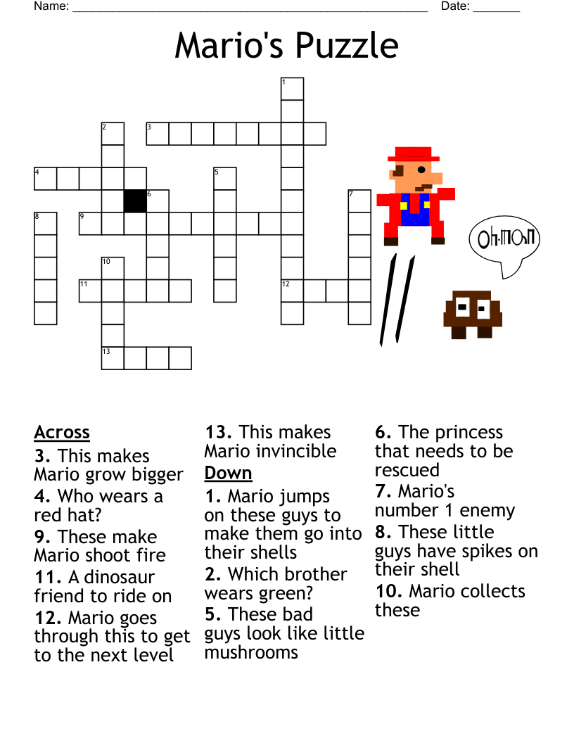 Mario s Puzzle Crossword WordMint