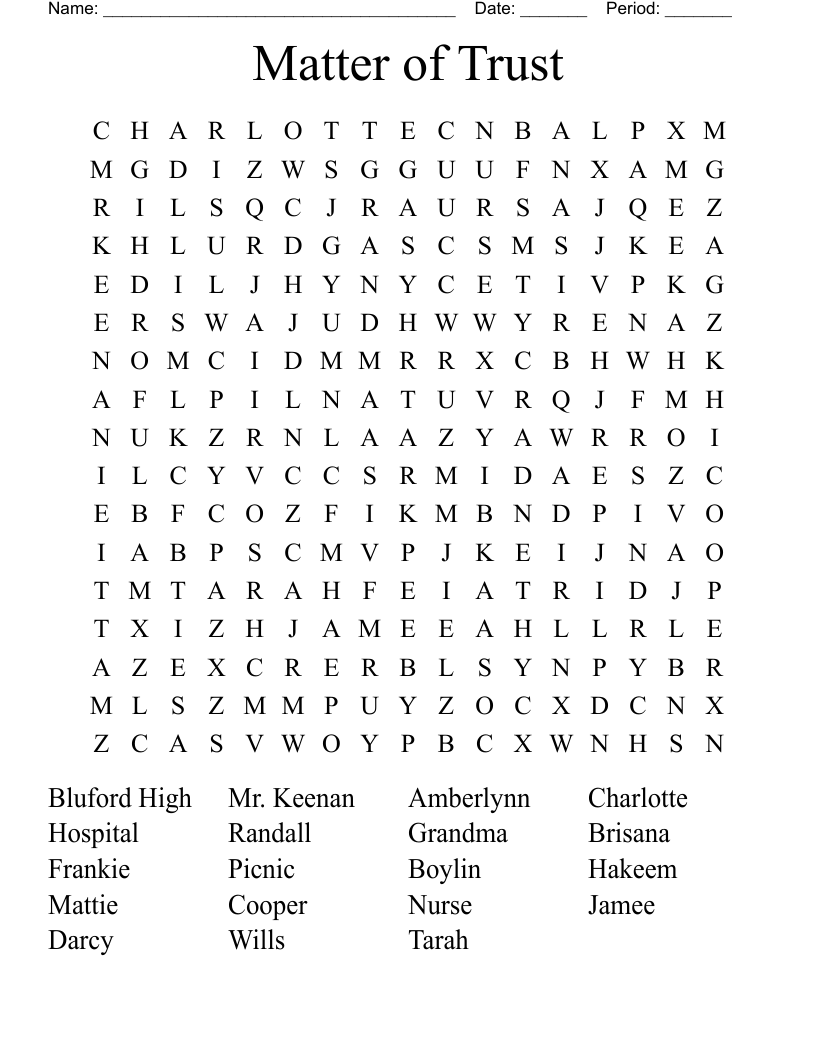 Easy Printable Crossword Puzzle Trust