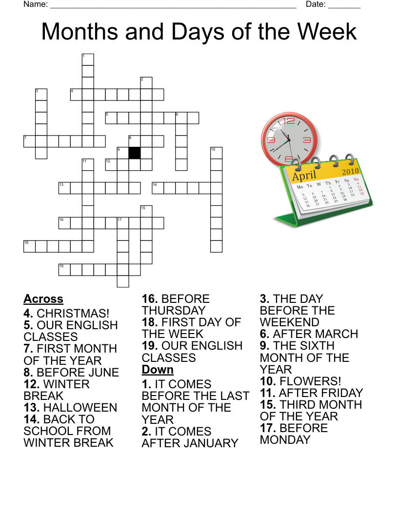 Monday Crosswords Printable Monday Crosswords Printable