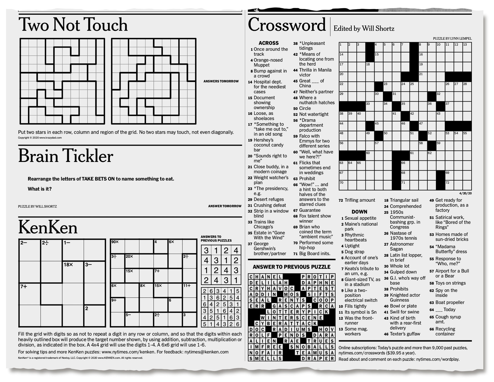 Ny Times Sunday Crossword Free Printable