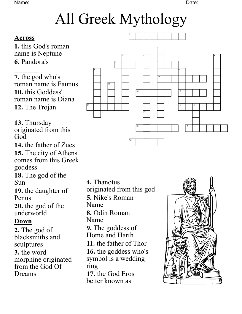 Myth Crossword Puzzle WordMint Myth Crossword Puzzle WordMint
