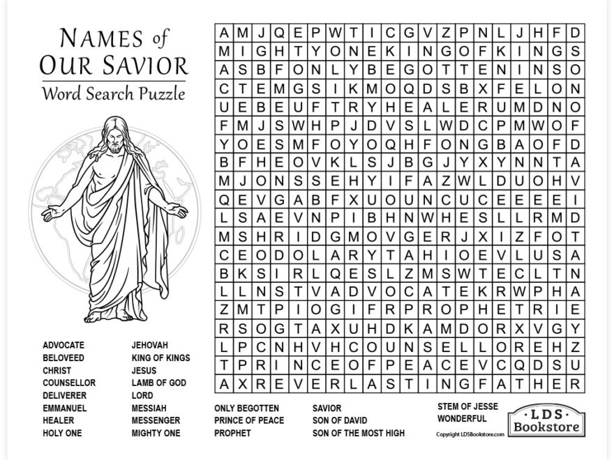 Names Of Our Savior Word Search Printable