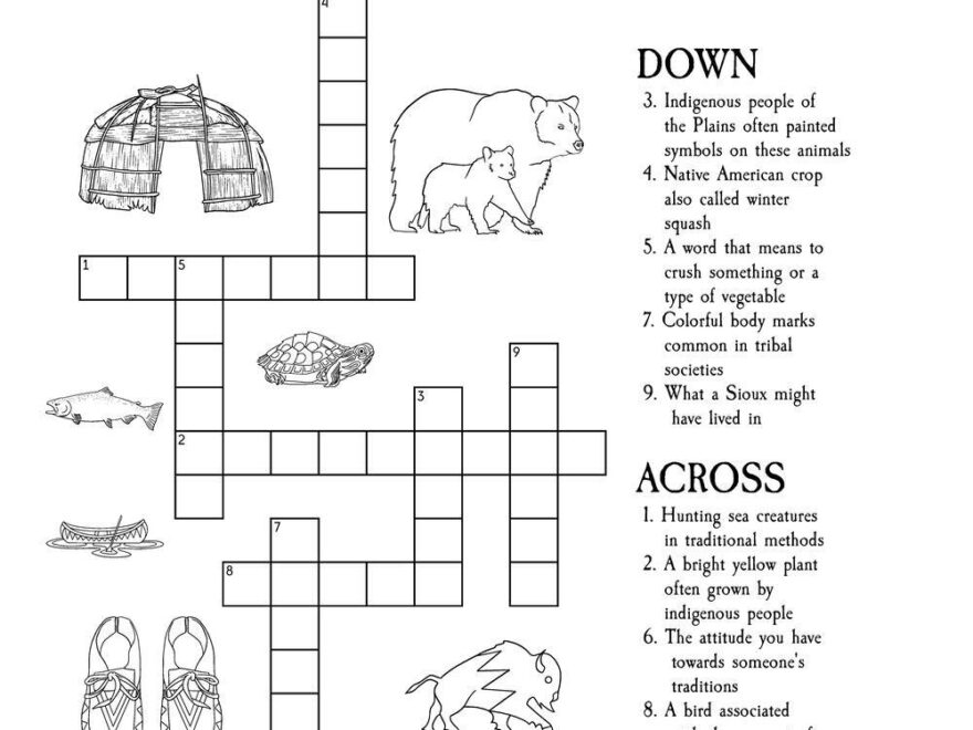 Native American Crossword Beeloo Printable Crafts And Activities For Kids