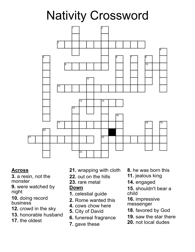Nativity Crossword WordMint Nativity Crossword WordMint