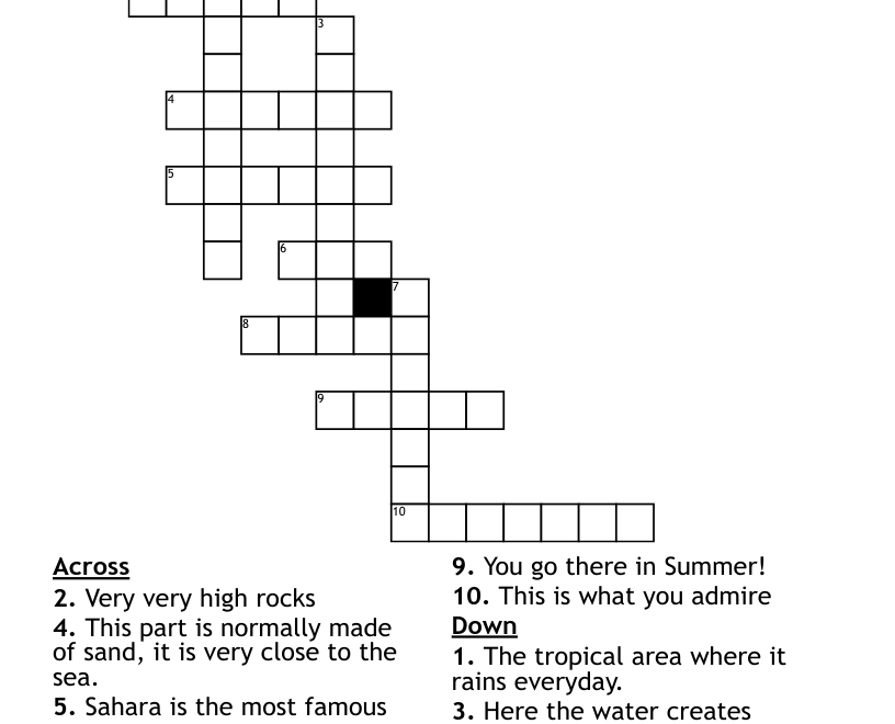 NATURE CROSSWORD PUZZLE WordMint