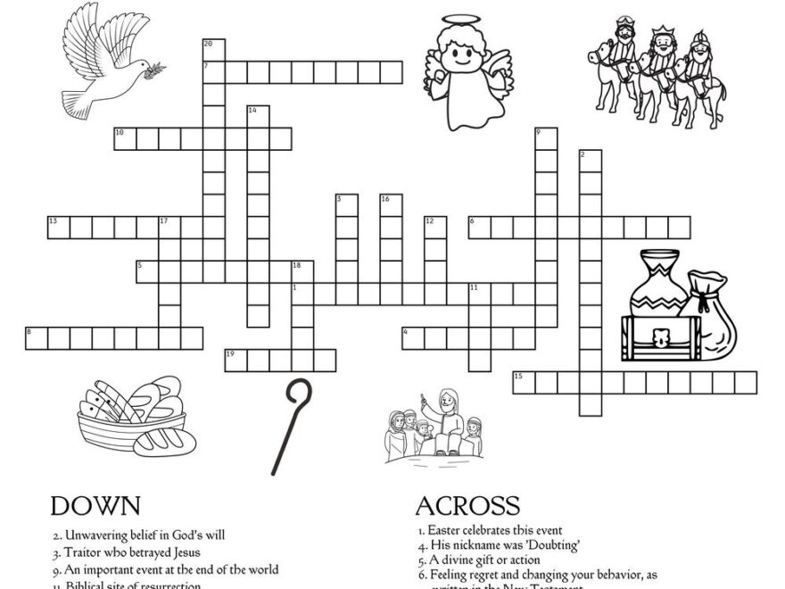 New Testament themed Crossword Puzzles Beeloo Printable Crafts And Activities For Kids