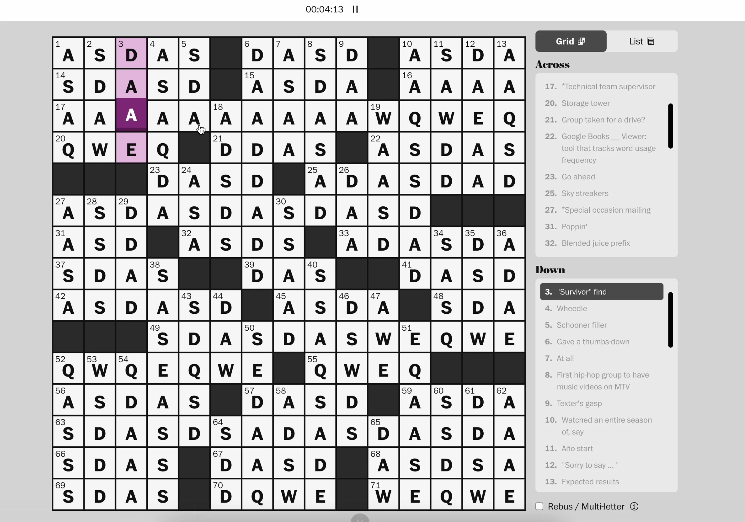Washington Post Crossword Puzzle Printable