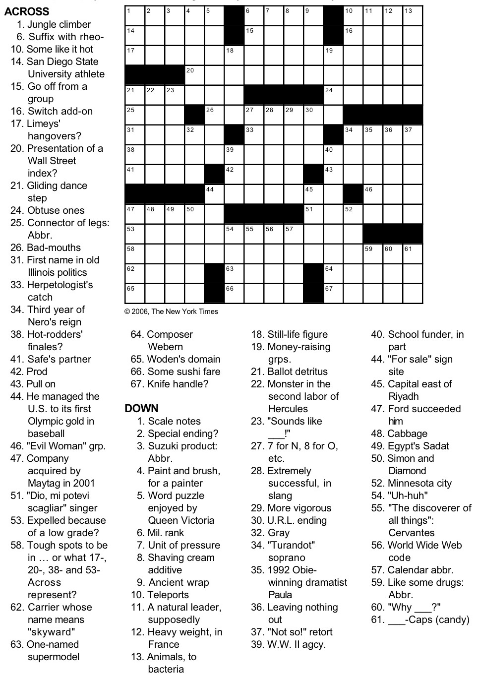Printable File Format Crossword