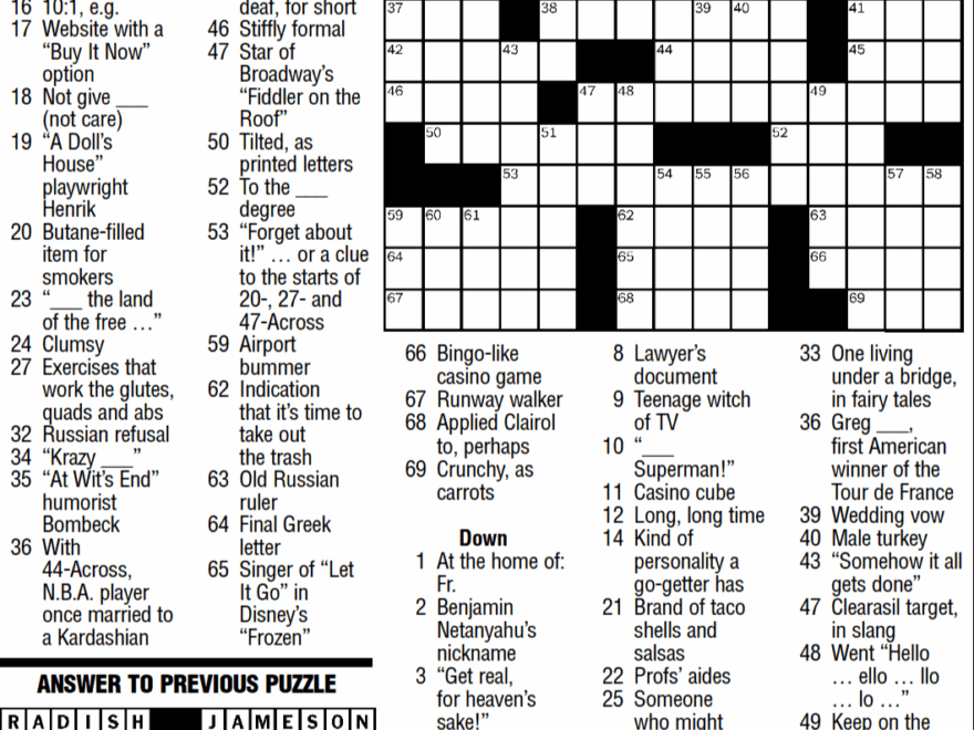 New York Times Crossword Puzzle The Arkansas Democrat Gazette Arkansas Best News Source