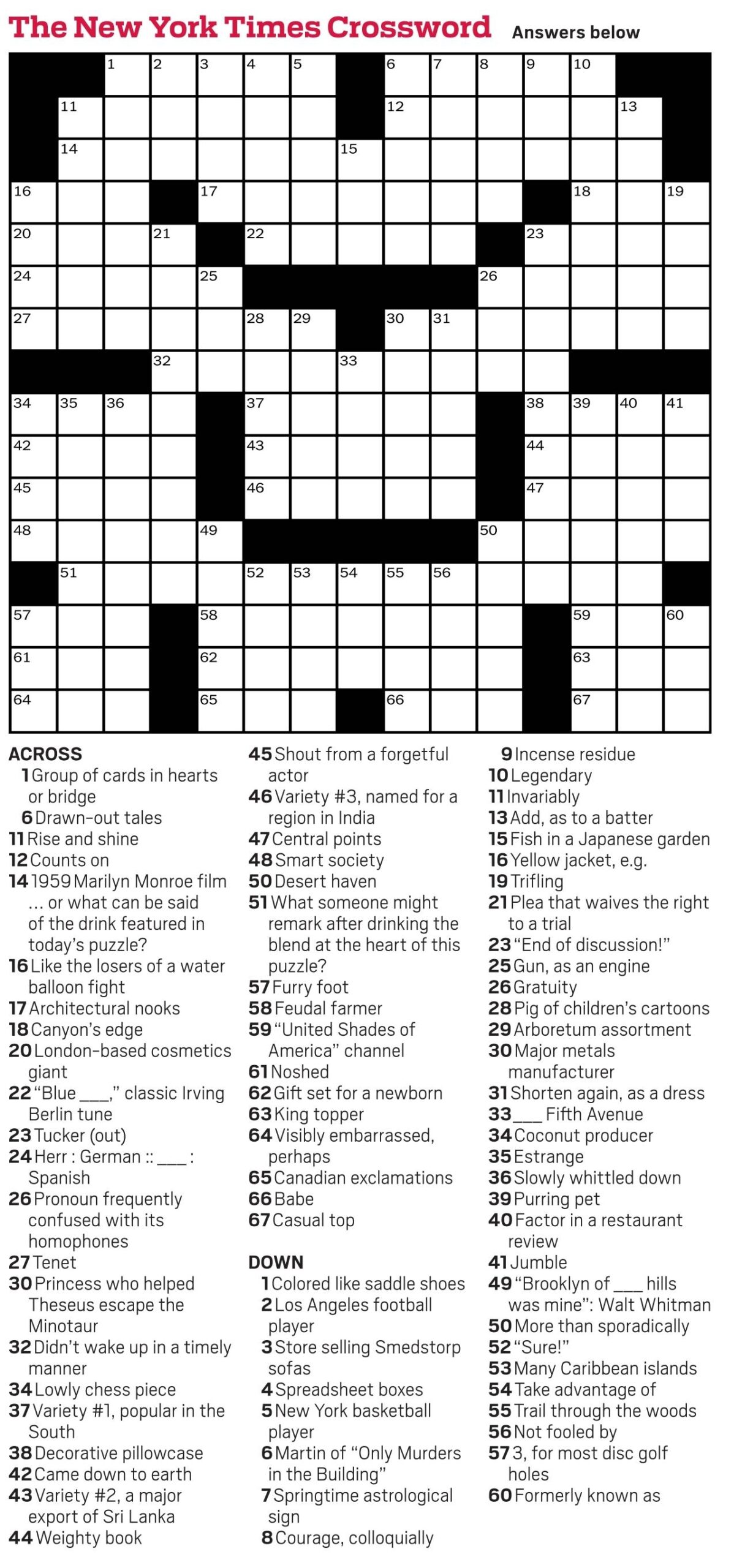 Ny Daily News Crossword Printable