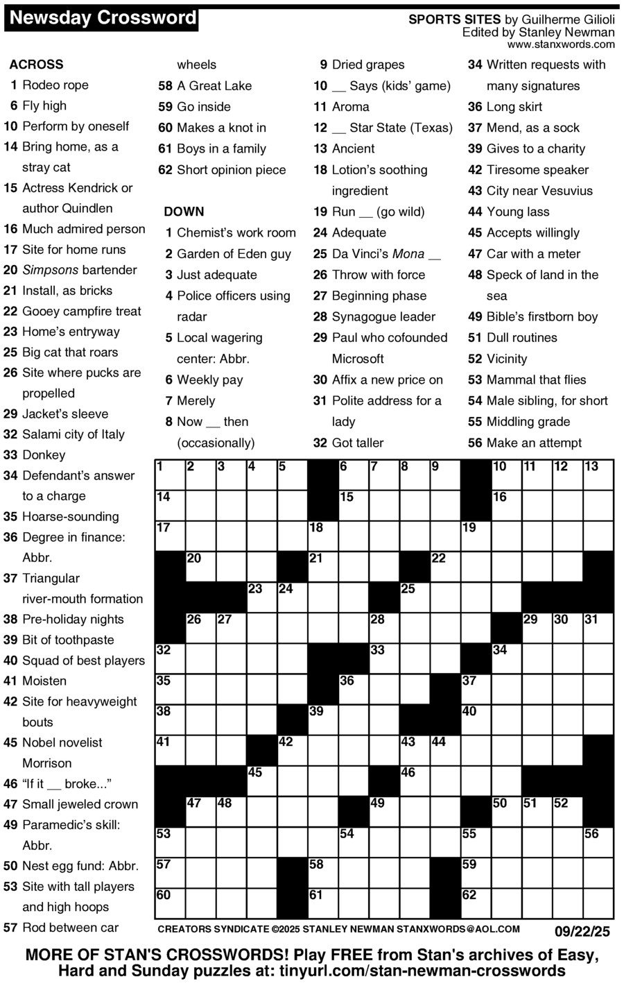 Newsday Crossword Puzzle Creators Syndicate Newsday Crossword Puzzle Creators Syndicate