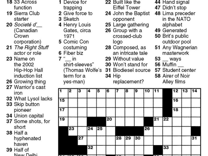 Newsday Crossword Puzzle For Jun 13 2020 By Stanley Newman Creators Syndicate