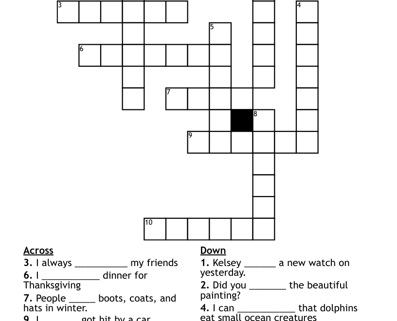 November Crossword Puzzle WordMint