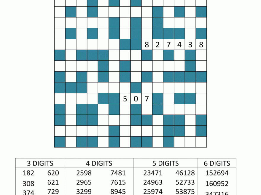 Number Fill In Puzzles