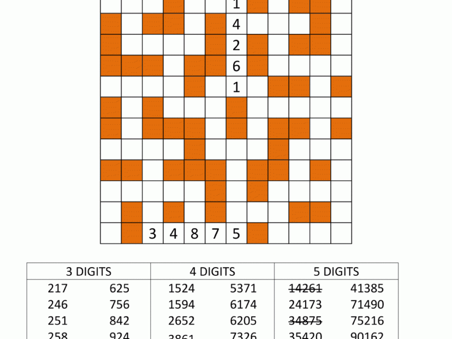 Number Fill In Puzzles