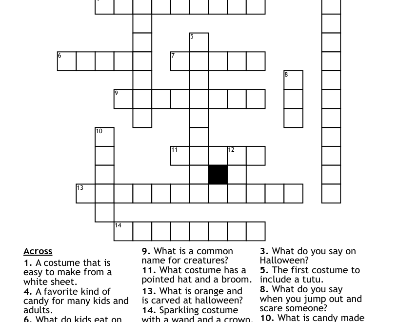 October Crossword WordMint