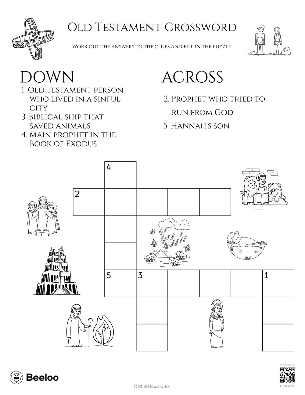 Old Testament Prophet Crossword Puzzle Printable Old Testament Prophet Crossword Puzzle Printable