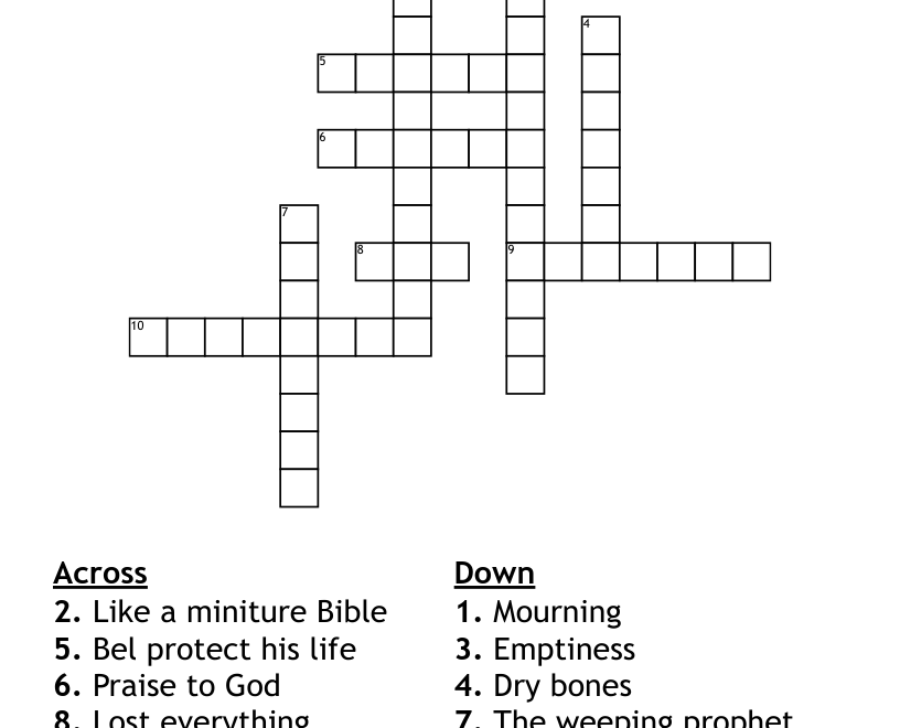 Old Testament Prophets Crossword WordMint