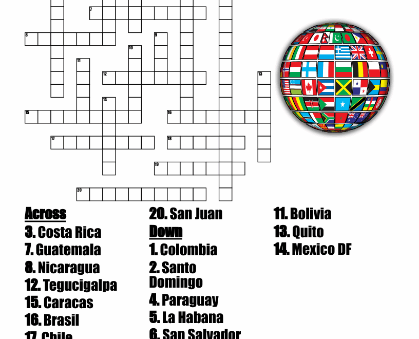 Paises Y Capitales Crossword WordMint