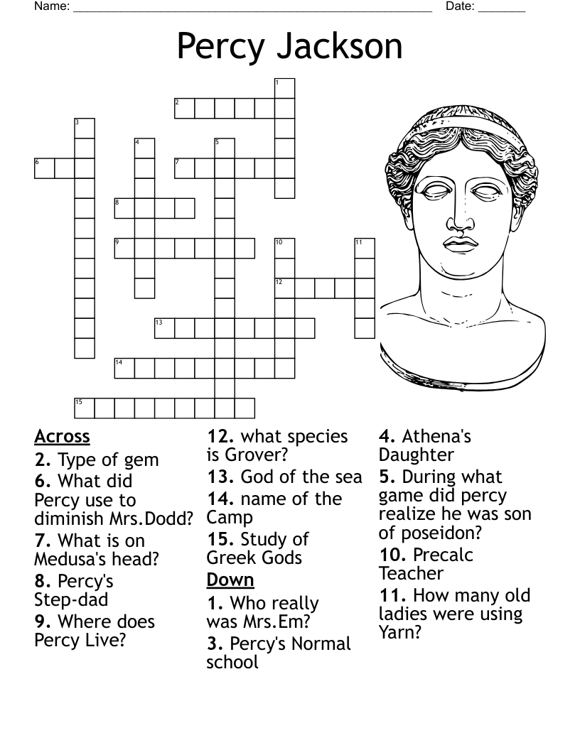 Percy Jackson Crossword WordMint