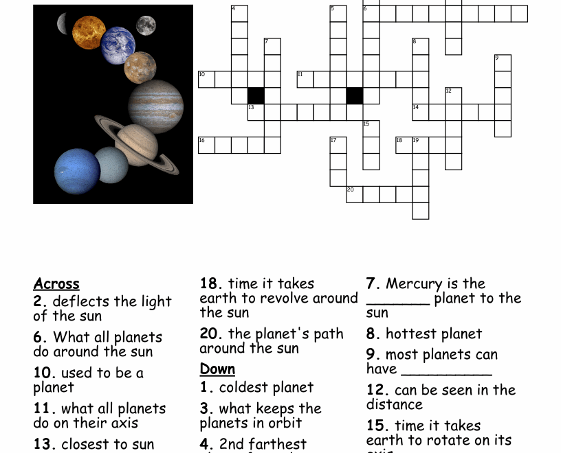 Planets Crossword WordMint