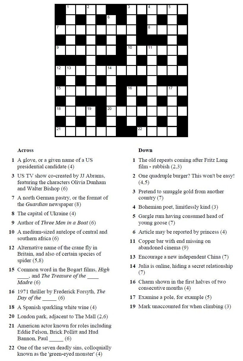 Daily Crosswords Printable Uk Daily Crosswords Printable Uk