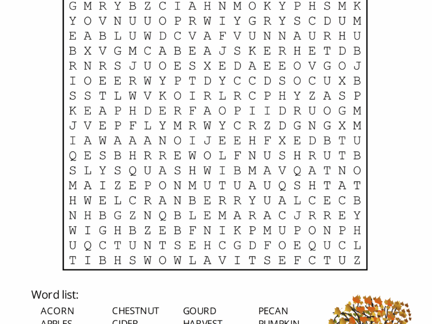 Printable Fall Word Search Puzzles Autumn Word Search Free Printables Monograms Design Tools Patterns DIY Projects