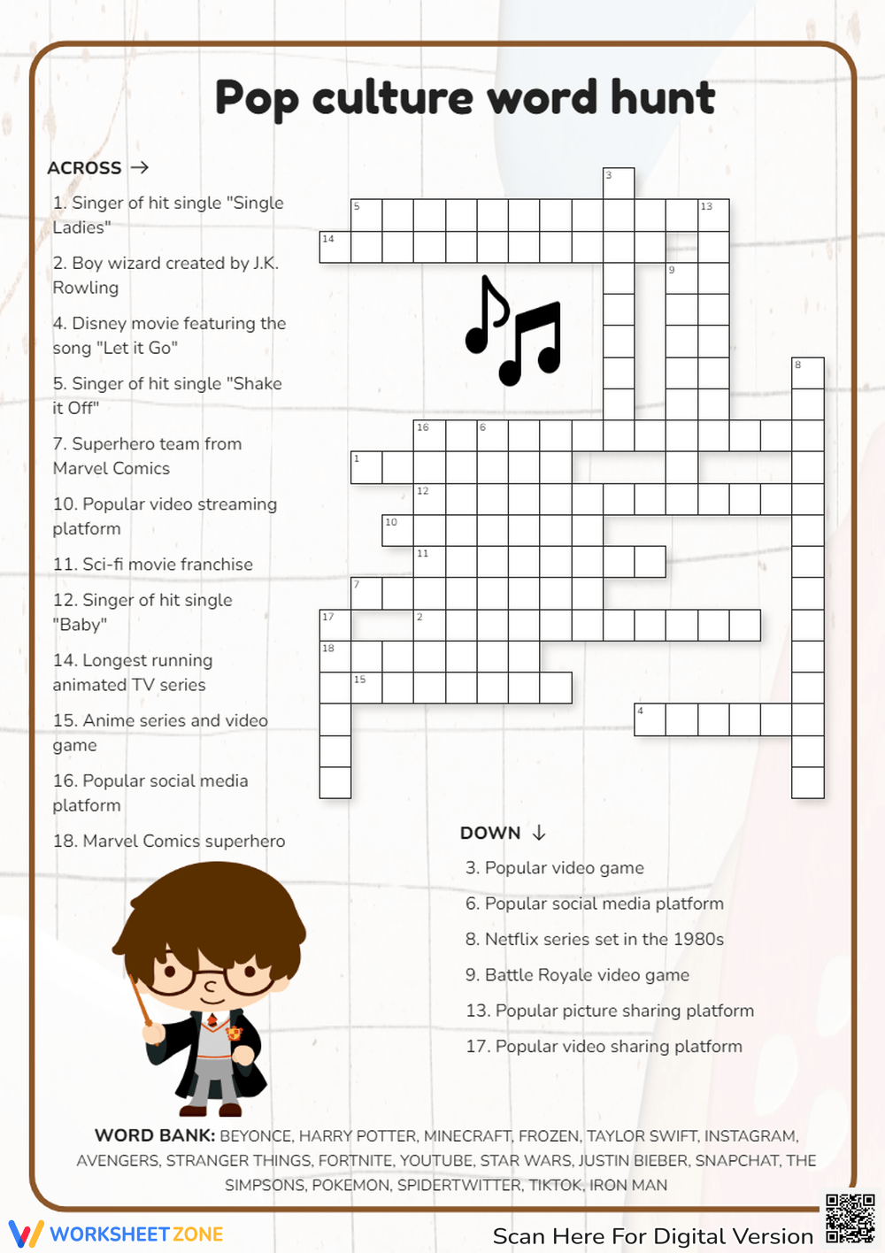 Printable Pop Culture Crossword Puzzles Printable Pop Culture Crossword Puzzles