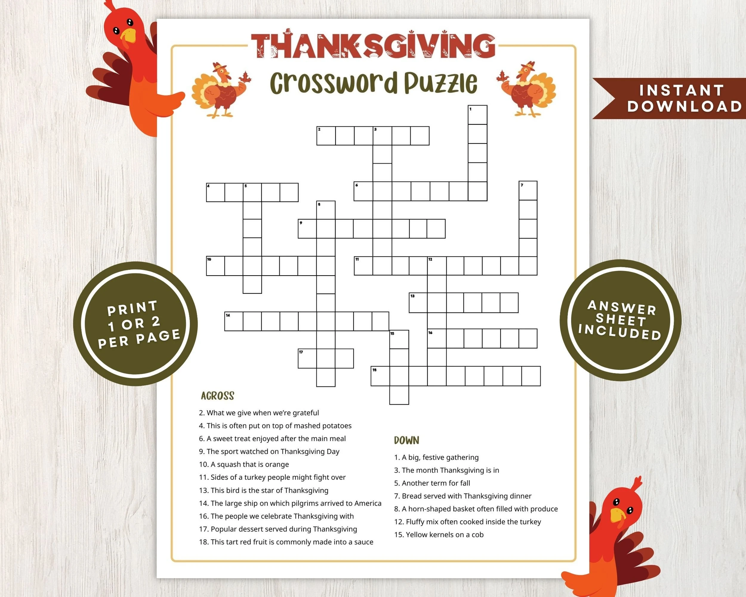 Printable Thanksgiving Crossword Puzzle For Kids And Adults Crossword Game For Thanksgiving Gatherings And Classrooms Instant Download Etsy Printable Thanksgiving Crossword Puzzle For Kids And Adults Crossword Game For Thanksgiving Gatherings And Classrooms Instant Download Etsy