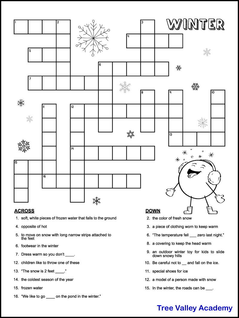 Printable Easy Crossword Puzzles Free