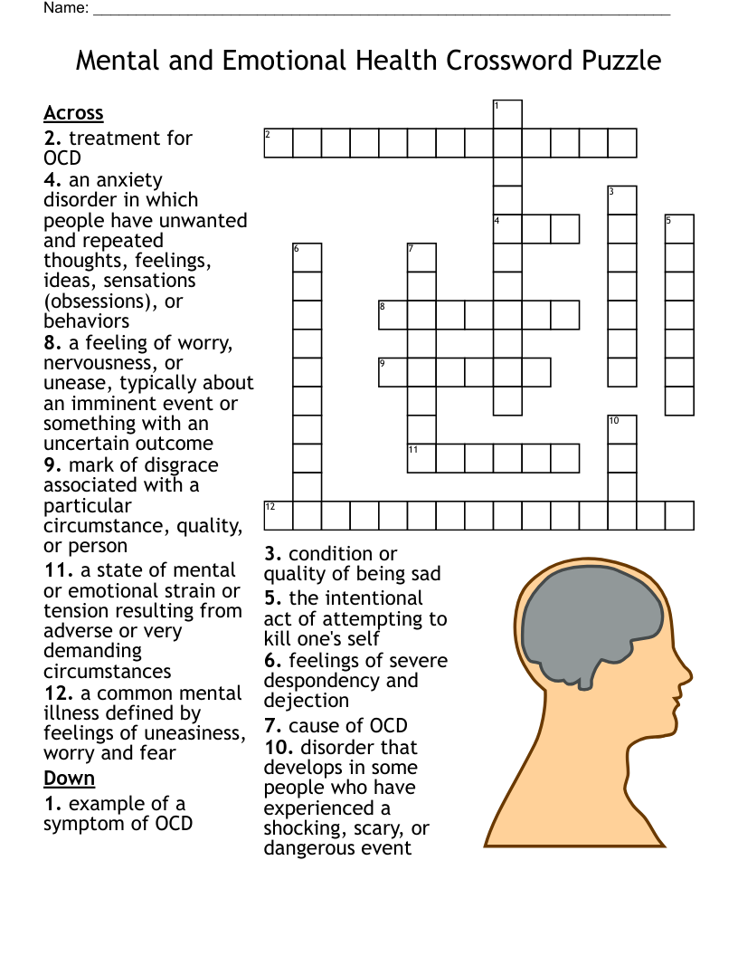 Psychology Crossword Puzzles Printable 5th Grade