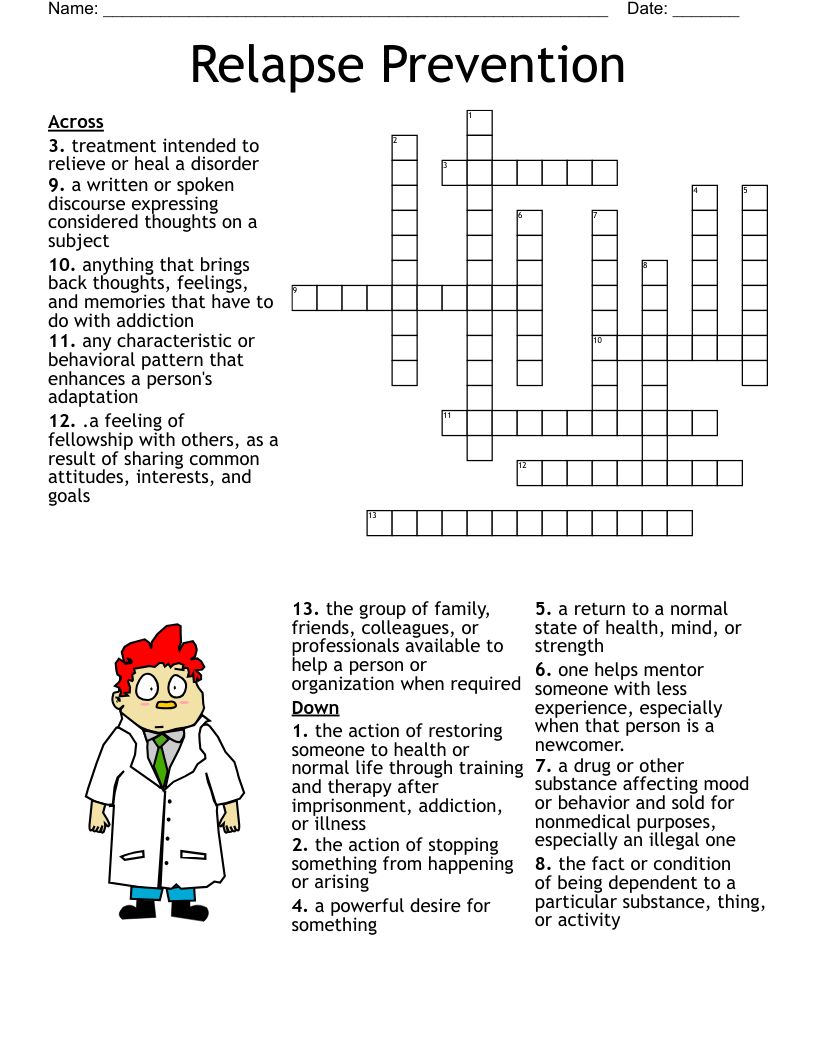 Recovery Crossword Puzzles Free Printable Recovery Crossword Puzzles Free Printable