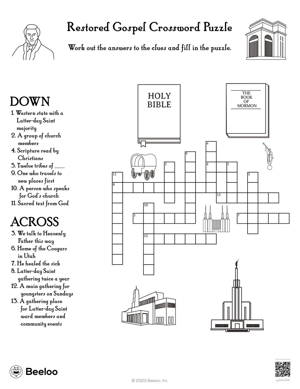 New Year Church Crossword Puzzle Printable